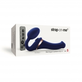 Синий безремневой страпон Multi Orgasm Size S с клиторальной стимуляцией - Strap-on-me - купить с доставкой в Нижнем Новгороде