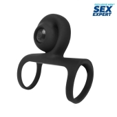 Черная вибронасадка на пенис Sex Expert - Sex Expert - в Нижнем Новгороде купить с доставкой