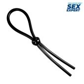 Черное силиконовое лассо с шариком для утяжки - Sex Expert - в Нижнем Новгороде купить с доставкой