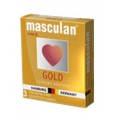 Презервативы Masculan Ultra Gold с золотым напылением и ароматом ванили - 3 шт. - Masculan - купить с доставкой в Нижнем Новгороде