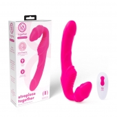 Розовый безремневой страпон на радиоуправлении Strapless Together - 22 см. - Together Toy - купить с доставкой в Нижнем Новгороде