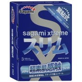 Розовые презервативы Sagami Xtreme FEEL FIT 3D - 3 шт. - Sagami - купить с доставкой в Нижнем Новгороде