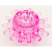 Розовое гелевое эрекционное кольцо с шипиками - Toyfa Basic - в Нижнем Новгороде купить с доставкой