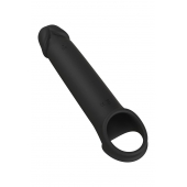 Черная насадка-удлинитель с вибрацией Vibrating Extender With Remote - Dream Toys - в Нижнем Новгороде купить с доставкой