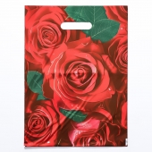 Пакет с цветочным принтом и вырубной ручкой (30х40 см) - Сима-Ленд - купить с доставкой в Нижнем Новгороде