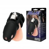 Черная клетка для пениса Silicone Small 2 in Cock Cage With Ball Divider - BlueLine - купить с доставкой в Нижнем Новгороде