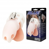 Белая клетка для пениса Silicone Small 2 in Cock Cage With Ball Divider - BlueLine - купить с доставкой в Нижнем Новгороде