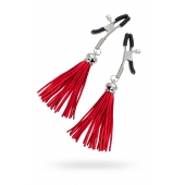 Зажимы на соски «Прищепки» с красными кисточками из замши - Pecado - купить с доставкой в Нижнем Новгороде