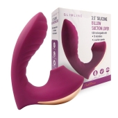 Сливовый L-образный вибромассажёр с вакуумной стимуляцией 3,5’’ Silicone Billow Suction Lover - Erokay