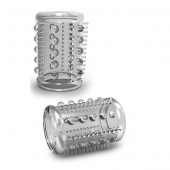 Прозрачная насадка с шипами и шишечками STAY HARD COCK SLEEVE 03 CLEAR - Blush Novelties - в Нижнем Новгороде купить с доставкой
