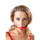 Силиконовый кляп-шар на чёрных ремешках Red Gag silicone - Orion - купить с доставкой в Нижнем Новгороде