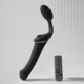Черный безремневой вибрострапон Strap-On-Me Multi Orgasm Size XL - Strap-on-me - купить с доставкой в Нижнем Новгороде