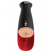 Телесный мастурбатор-вагина в черной колбе с вибрацией Fuck-O-Matic Pro XL - Pipedream - в Нижнем Новгороде купить с доставкой