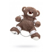 Бондажный набор: бурый мишка с белыми оковами и наручниками - Pecado - купить с доставкой в Нижнем Новгороде