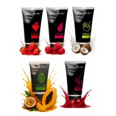 Набор из 5 съедобных лубрикантов JUJU (клубника, малина, тропические фрукты, вишня, кокос) - JuJu - купить с доставкой в Нижнем Новгороде