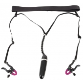 Женские вибростринги с зажимами для половых губ Spreader String with Vibrator - Orion - купить с доставкой в Нижнем Новгороде