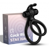 Черное эрекционное виброкольцо с подхватом мошонки Stay Hard - Boys of Toys - в Нижнем Новгороде купить с доставкой