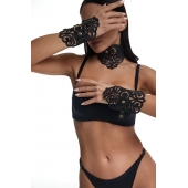 Фигурный набор для БДСМ-игр с узорами и золотистой фурнитурой - Crazy Handmade - купить с доставкой в Нижнем Новгороде