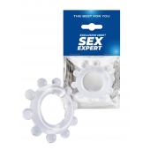Прозрачное эрекционное кольцо со стимулирующими шариками - Sex Expert - в Нижнем Новгороде купить с доставкой