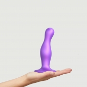 Фиолетовая насадка Strap-On-Me Dildo Plug Curvy size M - Strap-on-me - купить с доставкой в Нижнем Новгороде