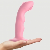 Розовая насадка-стимулятор Strap-On-Me Tapping Dildo Wave - Strap-on-me - купить с доставкой в Нижнем Новгороде