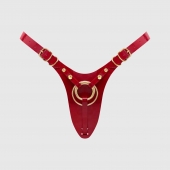 Красный пояс для фиксации насадок Strap-On-Me Leatherette Harness Fabulous - Strap-on-me - купить с доставкой в Нижнем Новгороде