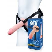 Мужской полый страпон на регулируемых ремешках - 22 см. - Sex Expert - купить с доставкой в Нижнем Новгороде