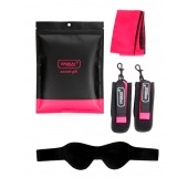 Черно-розовый эротический набор: маска, наручники и повязка - Erokay - купить с доставкой в Нижнем Новгороде