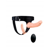 Женский страпон с 2 насадками, вибрацией и пультом ДУ - Erowoman-Eroman - купить с доставкой в Нижнем Новгороде