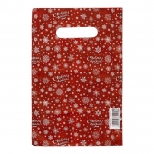 Красный подарочный новогодний пакет с вырубной ручкой (20х30 см) - Сима-Ленд - купить с доставкой в Нижнем Новгороде