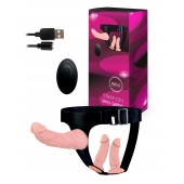 Женский страпон с 3 насадками и вибрацией - Erowoman-Eroman - купить с доставкой в Нижнем Новгороде