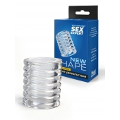 Прозрачная сквозная насадка на пенис с ребрышками - Sex Expert - в Нижнем Новгороде купить с доставкой