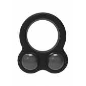 Черное эрекционное кольцо с утяжелителями Cockring Dual Weight - Dream Toys - в Нижнем Новгороде купить с доставкой