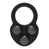 Черное эрекционное кольцо с утяжелителями - Dream Toys - в Нижнем Новгороде купить с доставкой