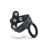 Черное эрекционное кольцо с подхватом мошонки на кнопках VS6 - Blush Novelties - в Нижнем Новгороде купить с доставкой
