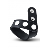 Черное эрекционное кольцо на кнопках - Blush Novelties - в Нижнем Новгороде купить с доставкой