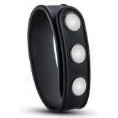 Черное эрекционное кольцо на кнопках - Blush Novelties - в Нижнем Новгороде купить с доставкой