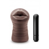 Коричневый мастурбатор-ротик Krystal Vibrating Masturbator - Blush Novelties - в Нижнем Новгороде купить с доставкой