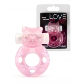 Розовое эрекционное виброкольцо в форме мишки - 1137 - в Нижнем Новгороде купить с доставкой