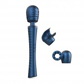 Синий вибромассажёр с насадками Man.wand Edgy - Manwan - в Нижнем Новгороде купить с доставкой