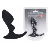 Черная анальная пробка для массажа простаты Double Ripple Silicone Prostate Massager - Shots Media BV - в Нижнем Новгороде купить с доставкой