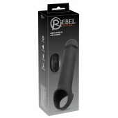 Черная вибронасадка для пениса с хомутом для мошонки и пультом ДУ Remote Controlled Penis Extension - Orion - в Нижнем Новгороде купить с доставкой