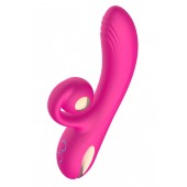 Розовый вибратор-кролик с функцией вращения ствола - Secwell