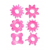 Набор из 6 розовых эрекционных колец с различным рельефом - Erowoman-Eroman - в Нижнем Новгороде купить с доставкой