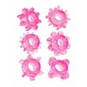 Набор из 6 розовых эрекционных колец с различным рельефом - Erowoman-Eroman - в Нижнем Новгороде купить с доставкой