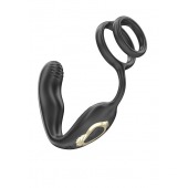 Черная анальная пробка с вращением и эрекционными кольцами - Ibiza - в Нижнем Новгороде купить с доставкой