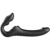 Черный безремневой страпон с 3 моторами - Ibiza - купить с доставкой в Нижнем Новгороде