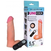 Фаллическая насадка Харнесс UNICOCK 5,5  с вибрацией - 17 см. - LOVETOY (А-Полимер) - купить с доставкой в Нижнем Новгороде