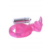 Розовая вибронасадка со стимулятор клитора   Язычок - Toyfa Basic - в Нижнем Новгороде купить с доставкой