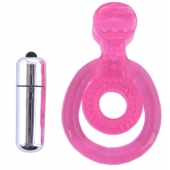 Розовая вибронасадка со стимулятор клитора   Язычок - Toyfa Basic - в Нижнем Новгороде купить с доставкой